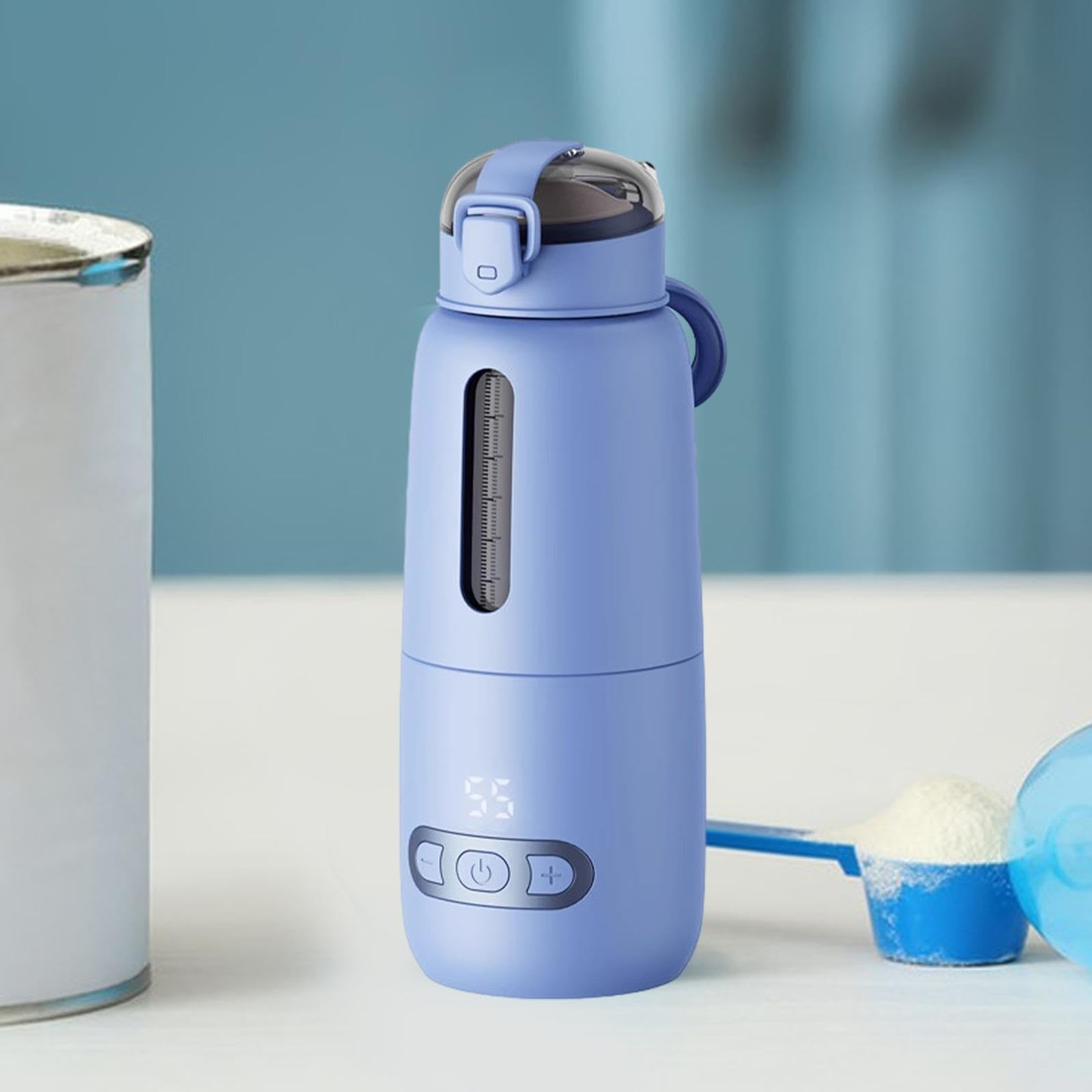 Calientabiberones Portátil, Recargable, con Control de Temperatura, Calientaleches para Bebés, Ideal para Viajes, Actividades Al Aire Libre Y Picnics, azul 300ml, tal como se describe