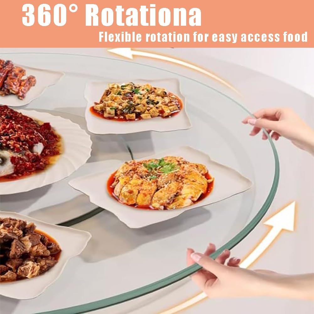 Gramofon Lazy Susan 91 cm – przezroczysta obrotowa taca do serwowania do jadalni gładki obrót idealna na stoły 71 cm i 81 cm, idealna do rozrywki i serwowania
