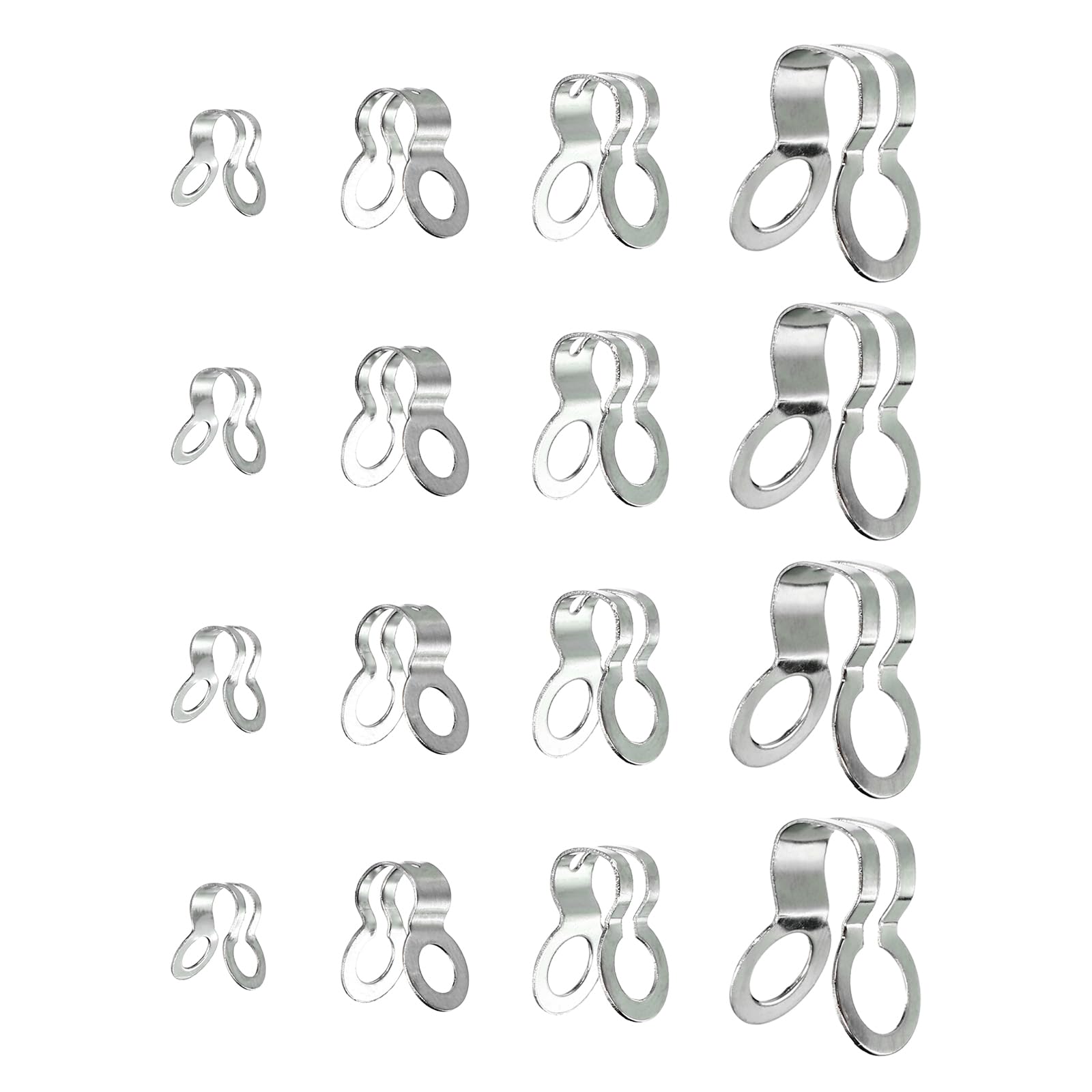 sourcing map Doppelring für 2.4/3/4.5/6mm Lüfterlampe Zugschlaufe Silber Paket von 100