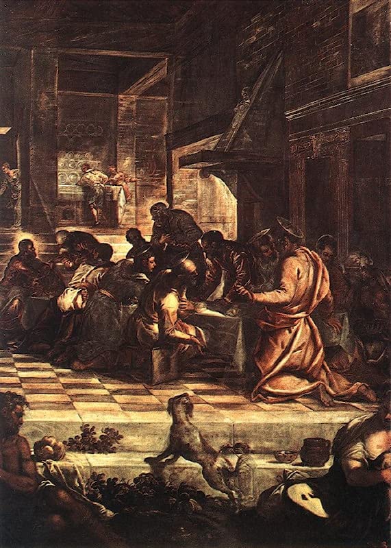 Peinture murale La Cène Tintoretto pour créer un salon élégant