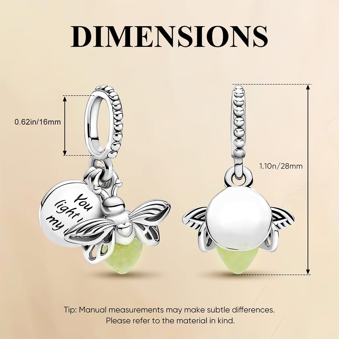 You light my life" wisiorek do biżuterii Pandora Charms, świetlik
