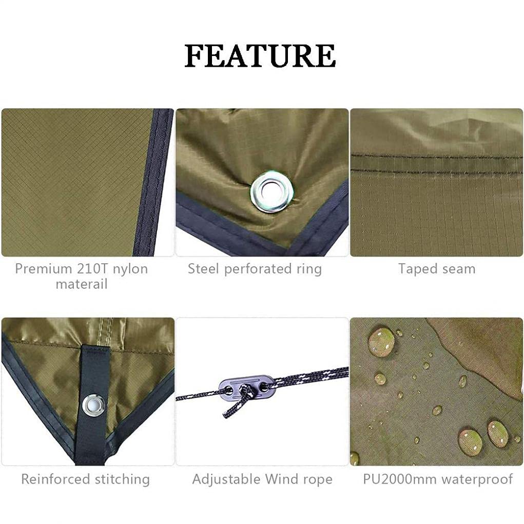 Bâche De Tente Imperméable pour Hamac Extérieur De Voyage De Camping, Bâche Anti-UV D'auvents De Bâche De Hamac De Ripstop, Brown