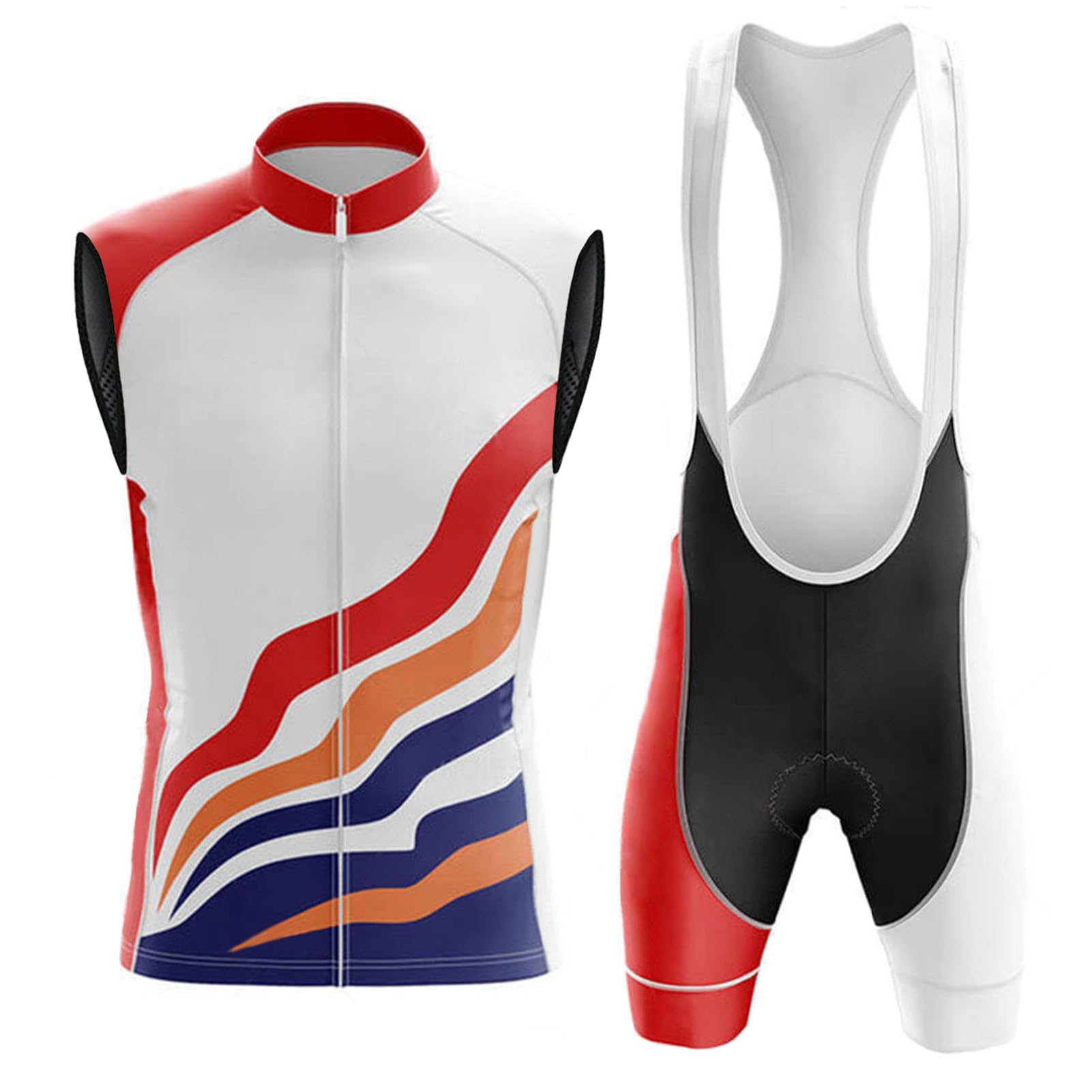 Abbigliamento Ciclismo Uomo Estivo Completo Bici MTB Tuta Ciclista Senza Maniche,Maglietta Bicicletta Gilet e Salopette Pantaloncini con 9D Gel Imbottiti,Maglia da Ciclo Asciugatura Rapida