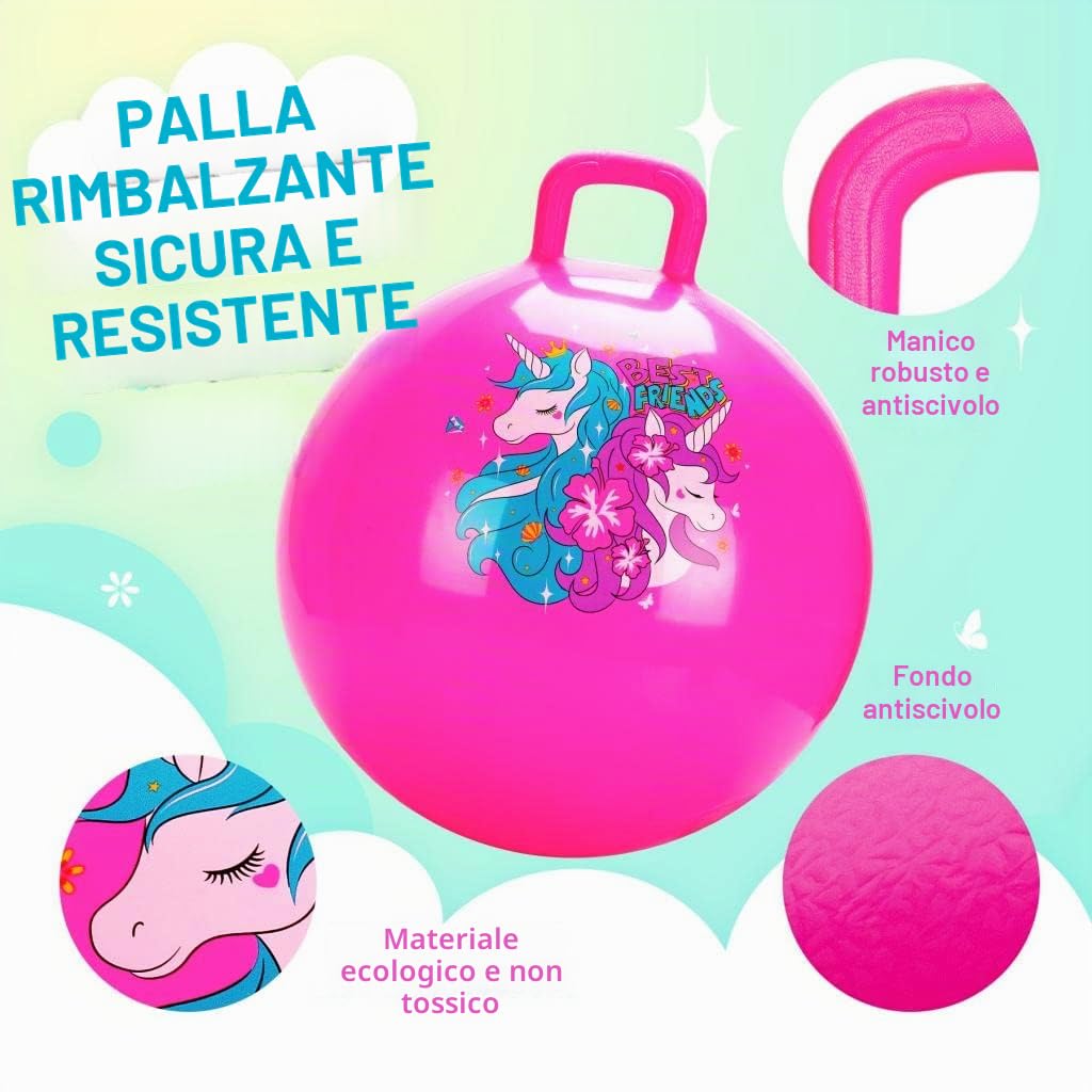 U&C Planet 45CM Pallone da Salto per Bambini 3-8 Anni Supporta Fino a 100 kg Design Antiscivolo con Pompa Palla da Salto in PVC per Interni ed Esterni