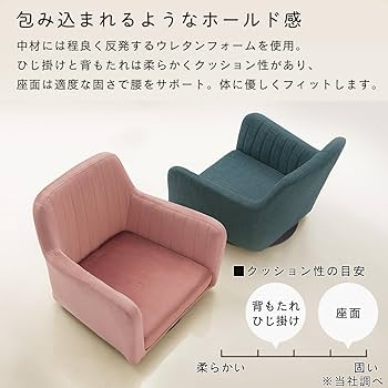 Amazon｜ぼん家具 座椅子 コンパクト 回転座椅子 肘掛け付き 360