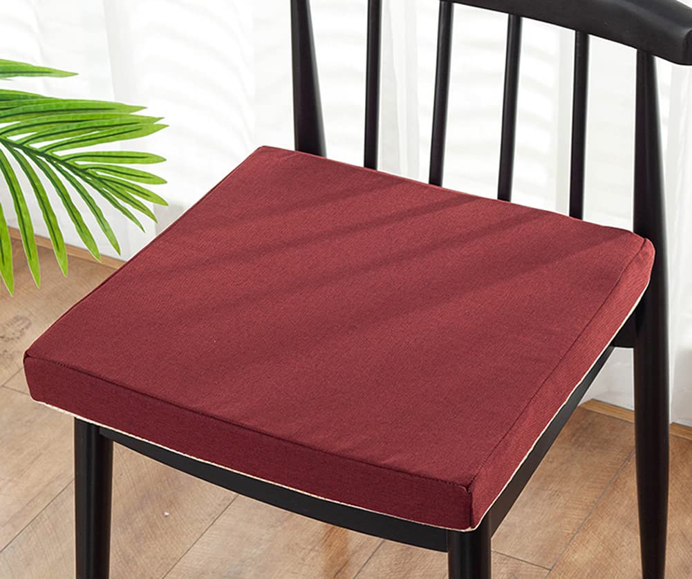 Yuro Red Large Thick Memory Foam Seat Cushion,Dining Car Seat Chair Armchair Booster Cushion,Wooden Chair Cushion With Zipper,For Garden/Kitchen
