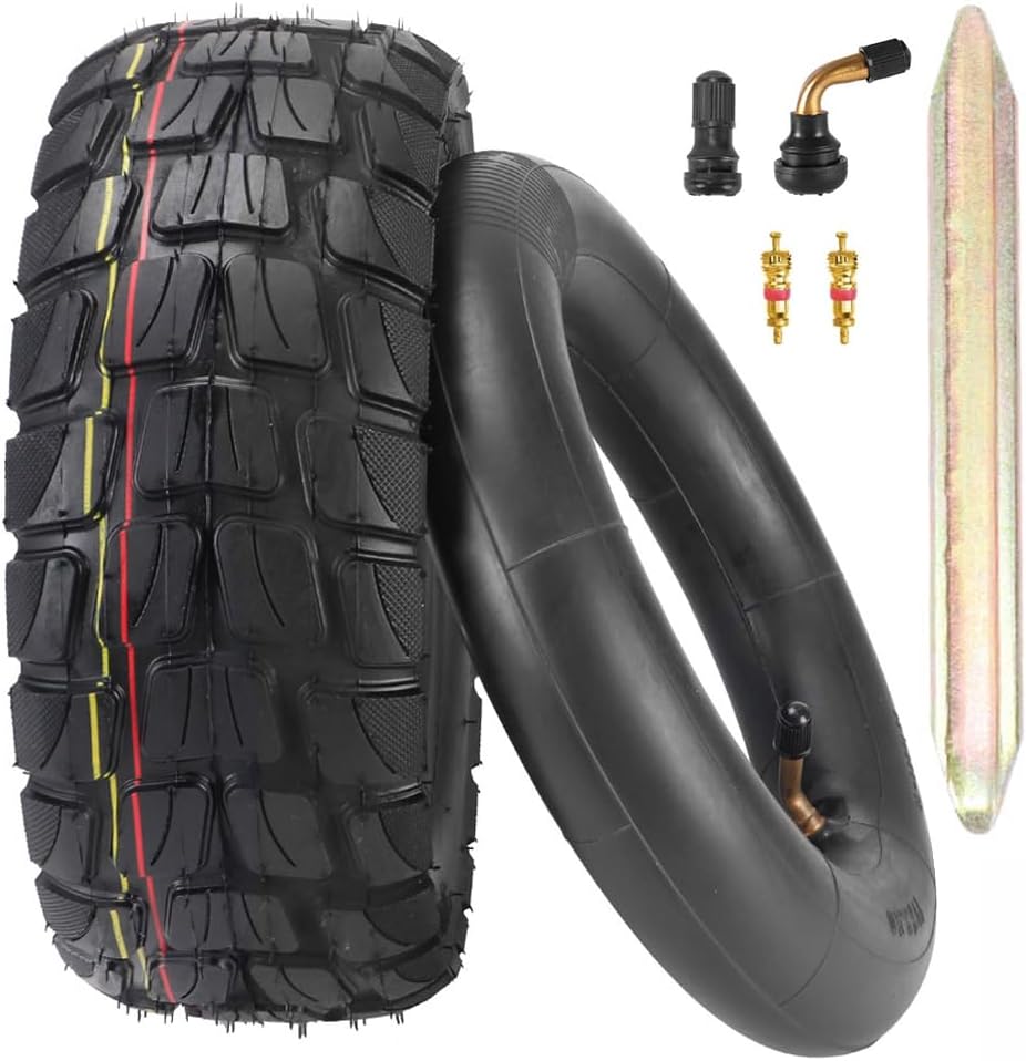 90/55-6 Scooter Tire & Inner Tube 10 Inch Off Road 10x3.0 Wider & Thicker Rubber Motorcycle Electric Scooter Outer Tire Replace for 90/55-6 80/65-6 Tyre Wheels