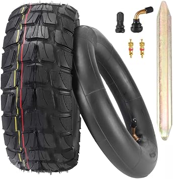 90/55-6 Scooter Tire & Inner Tube 10 Inch Off Road 10x3.0 Wider & Thicker Rubber Motorcycle Electric Scooter Outer Tire Replace for 90/55-6 80/65-6 Tyre Wheels