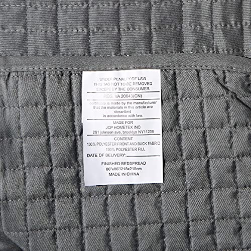 Morden City Solid Quilt Set,Gray Color, Soft Lightweight Microfiber, Quilted Bed Cover,Reversible Minimalist Quilting, Pattern Stitched, Twin F Q Full Queen King Size (86 Inch By 86, 2 Shams 20 X26) #TOP4