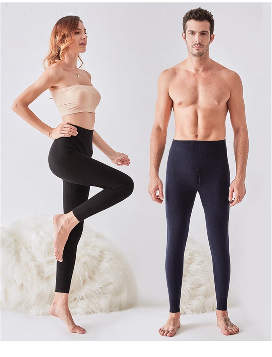97 % cachemira, ropa interior térmica para hombre y mujer, leggings de invierno para hombre, capa base, mallas largas de lana, peso pesado