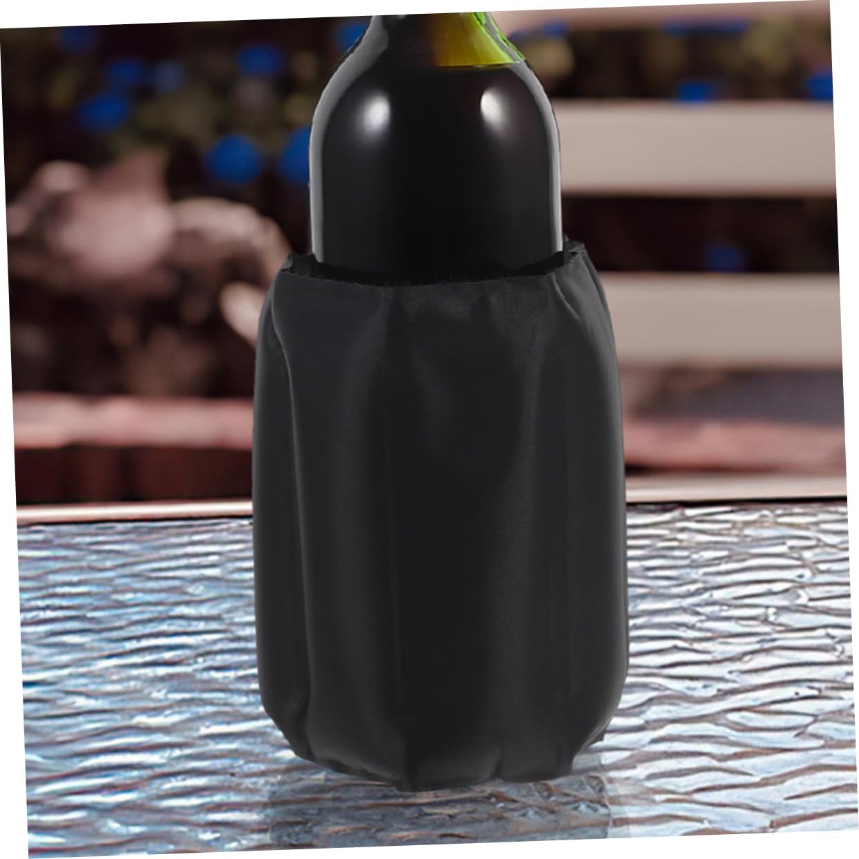 2pcs Wine Bottle Cooler Sleeve Pack Versatile Ice Packs for Wine Beer Bottles Gel Material Reusable Design for Efficient Cooling Easy to Use Black Color