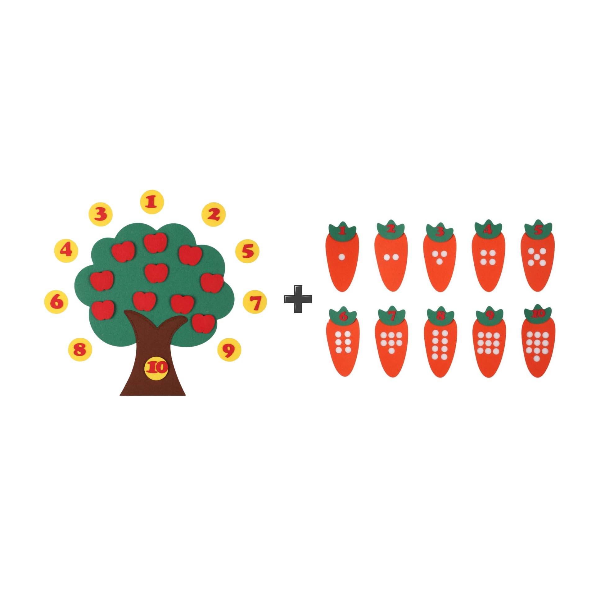 Peachick Toys Montessori Learning Toddler Felt Educational Toy Apple Treen Number Counting Board and Felt Educational Toy Carrot Number Counting for Pre-School Math Games Kindergarten (B0CB6TWZPM) Amazon Price History, Amazon Price Tracker