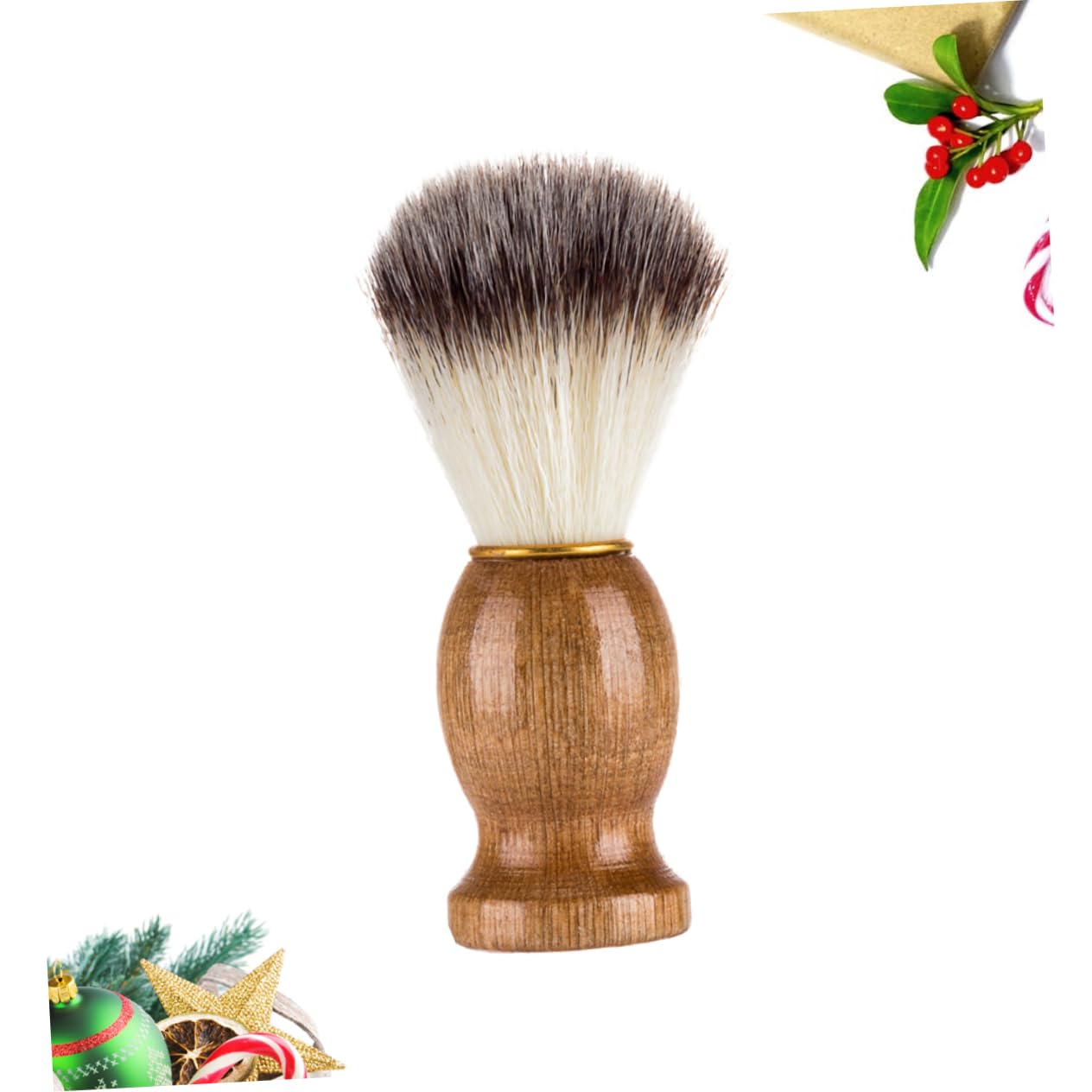 WOFASHPURET Natural Wooden Handle Brush for Men Nylon Hair Beard Grooming Tool Portable Shaving Brush for Facial Care for Travel and Daily Use