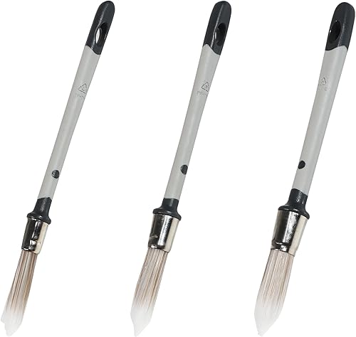 Herramienta de pintura para recortar, 3 paquetes con pinceles de pintura pequeños de 0.6 pulgadas, 0.7 pulgadas, 0.8 para paredes, herramienta de
