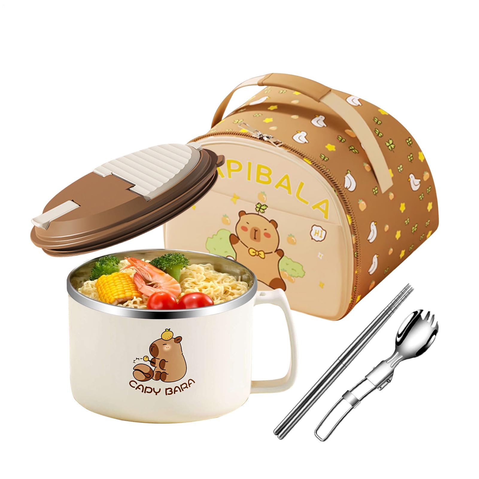Bol Capybara anti debordement 1300 ml avec cuillere pour vos repas geants