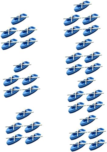 VICASKY 35 juegos de botes en miniatura con remos comedor, micro paisaje, bote, micro verano, playa, kit de manualidades de resina, mini decoración,