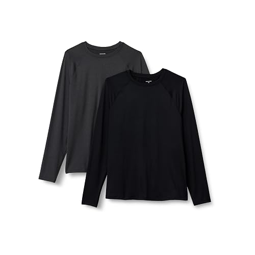Amazon Essentials Men's Active Quick Dry Tech Stretch Lightweight Long-Sleeve T-Shirt (Available in Big&Tall), Multipacks