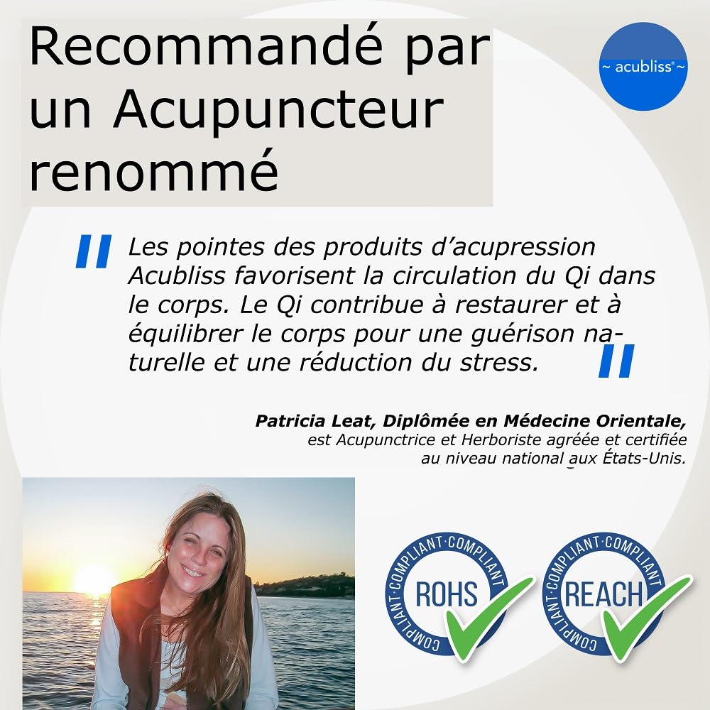 Acupression Tapis, Oreiller et Sangle Ensemble pour Cou et Dos Soulagement Douleur, Augmenter Énergie, Relaxation, Transport Sac, Profond Bleu