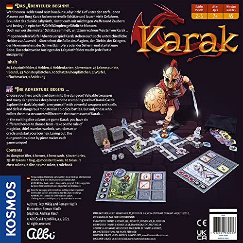 Kosmos 682286 Karak - Das Abenteuer beginnt, spannendes Kinderspiel ab 7 Jahre für 2-5 Personen, Fantasy Abenteuer Spiel, Brettspiel mit Würfeln, deutsche Anleitung – Bild 3