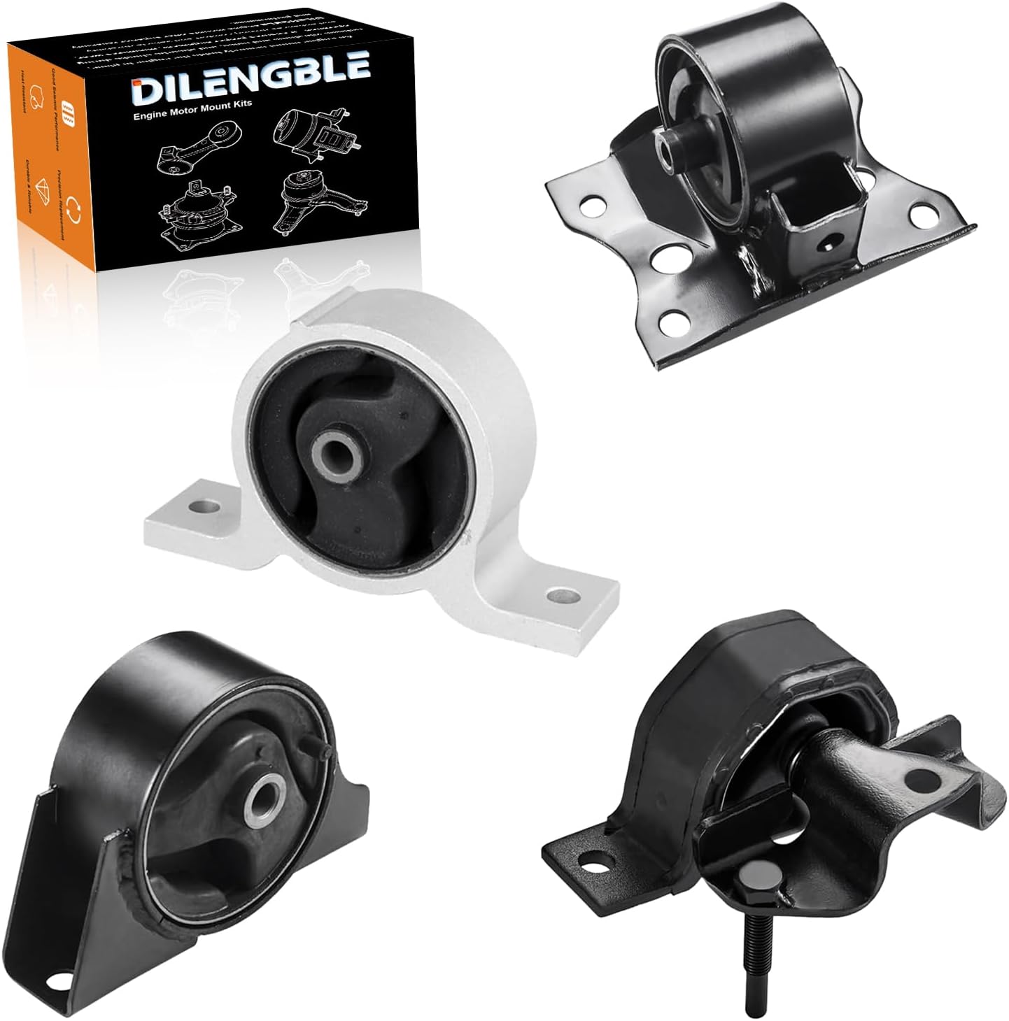 Engine Motor Mount & Trans Mount Replacement for Nissan 2000 2001 2002 2003 2004 2005 2006 Sentra 1.8L, Engine Mount Set of 4 Replaces OE# A7314 MK7314 A4305 MK4305 A7315 MK7315 A4301 MK4301