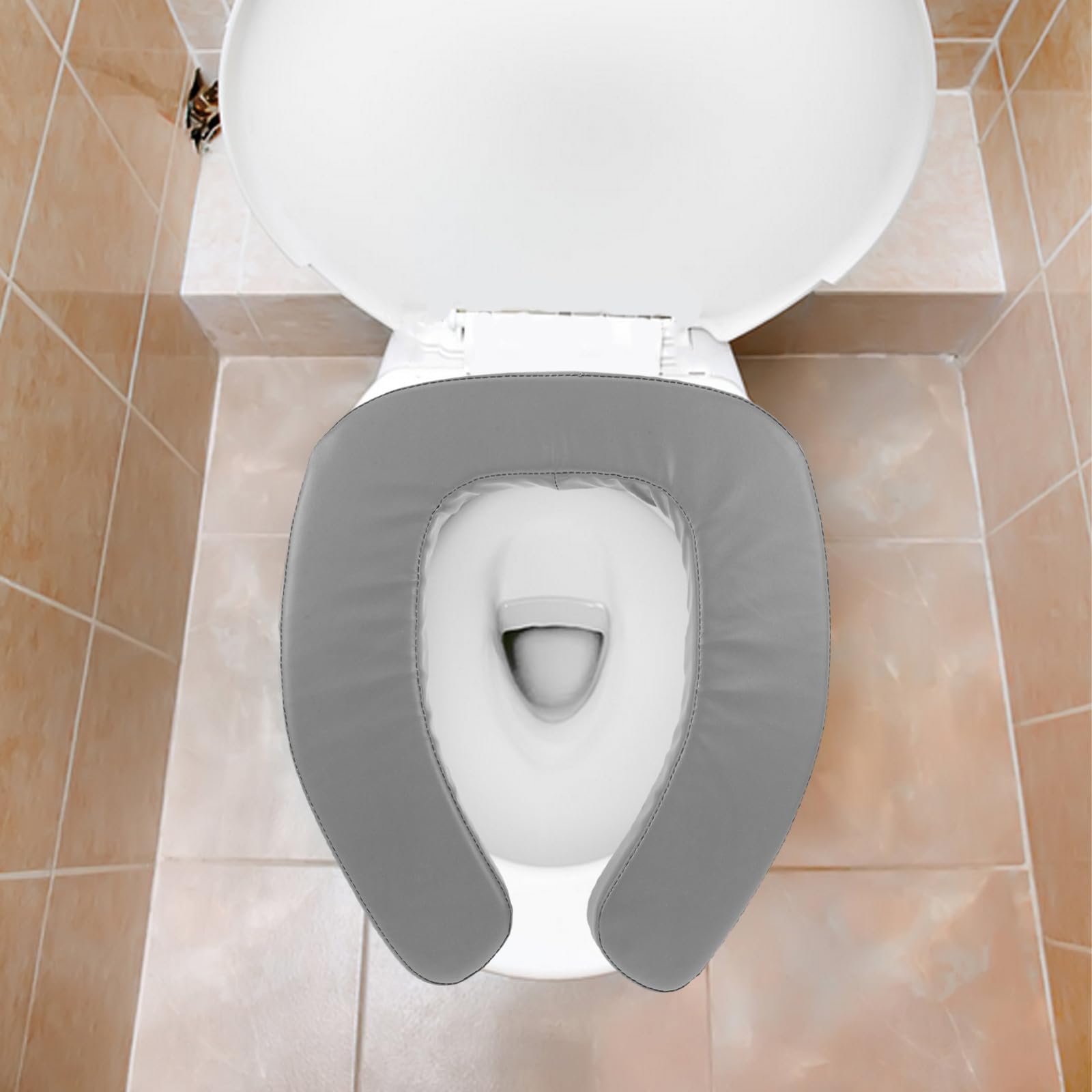 Podwyższona podkładka pod deskę sedesową dla seniorów - pogrubiona, miękka, wyściełana, akcesorium do łazienki - podkładka podwyższająca, wygodna mata nocnikowa dla osób starszych i
