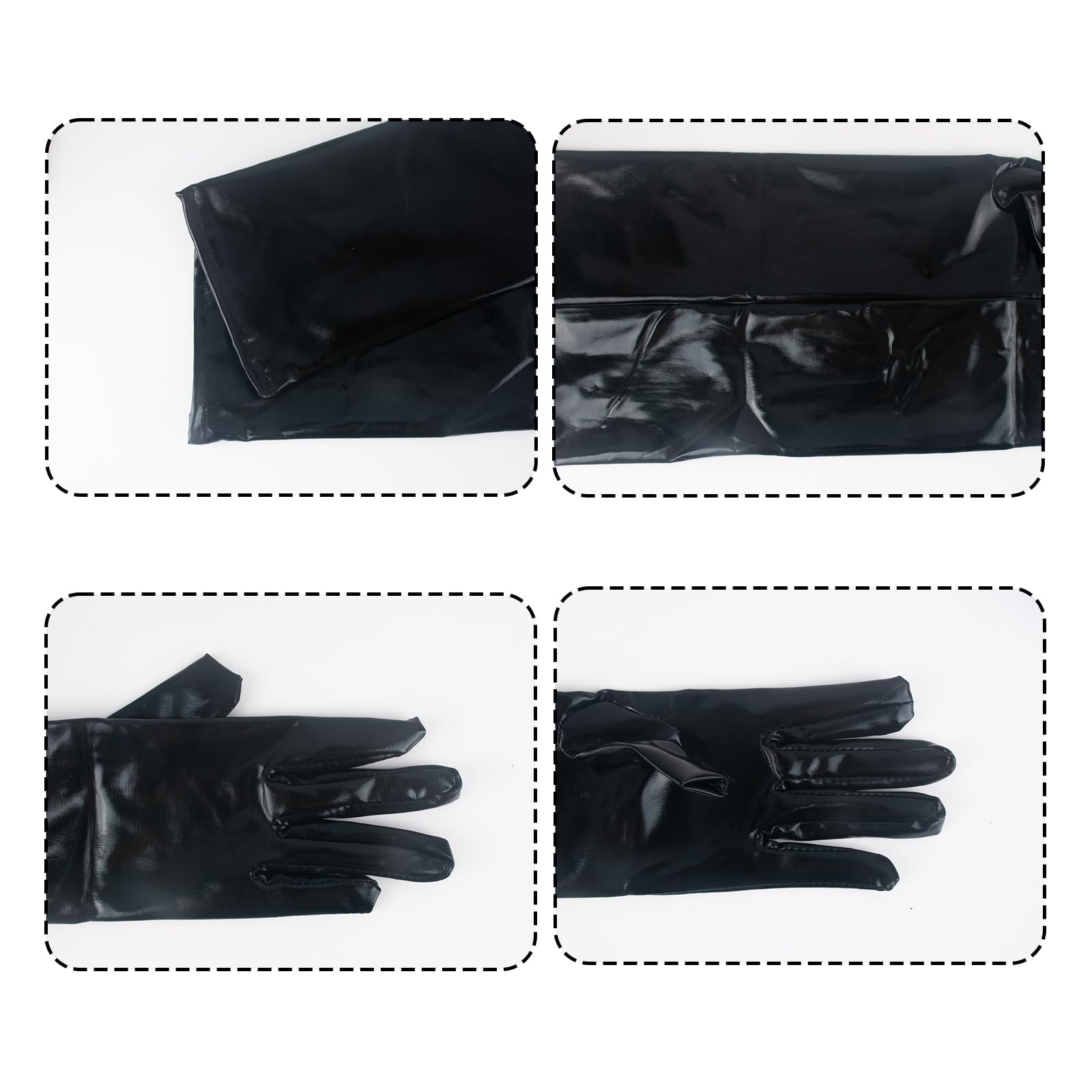 SSKHE catwoman costume Set, Shiny tights and long gloves, Spandex black stockings - Image 3