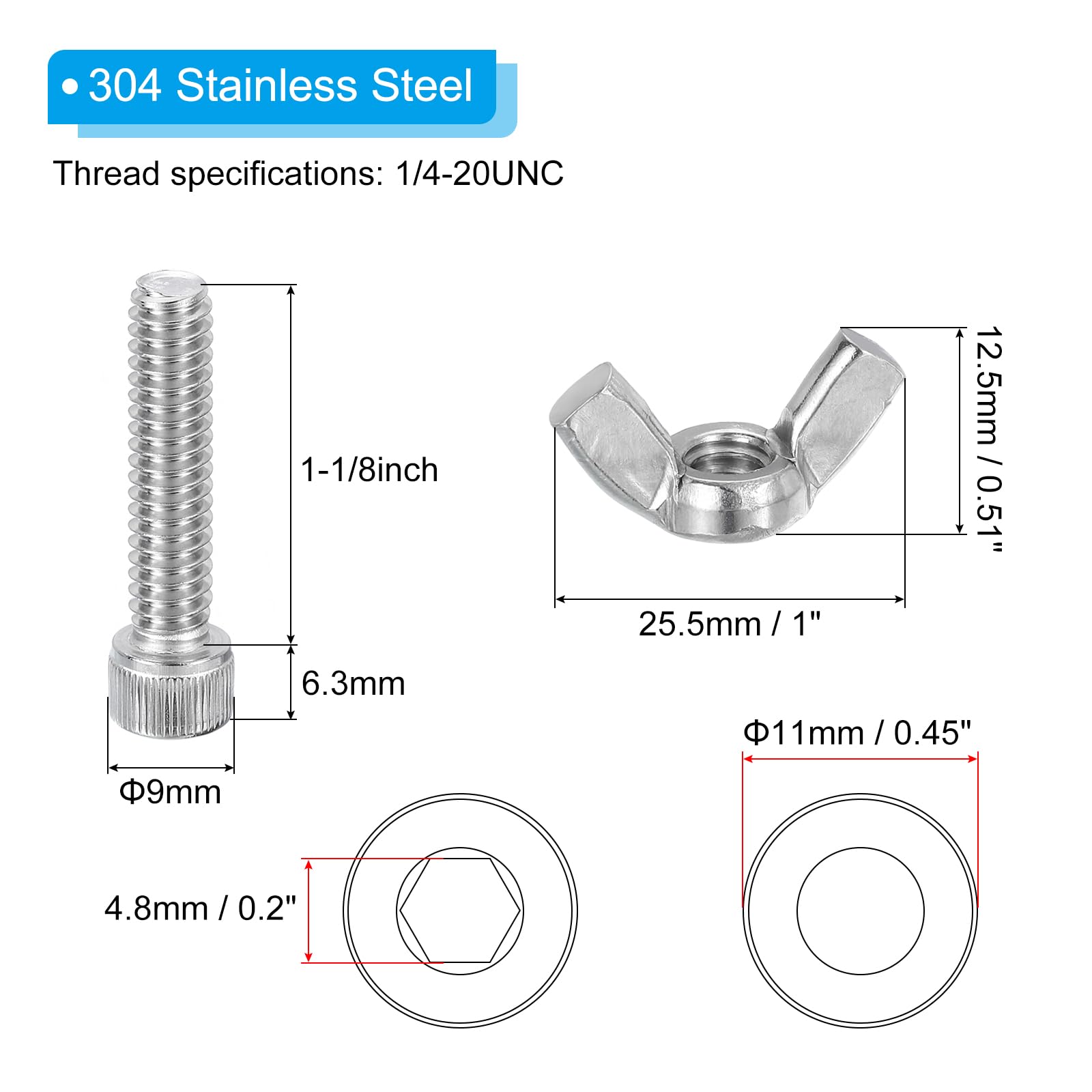 PATIKIL 1-1/8" Bat Pins, 6 Sets 304 Stainless Steel Pottery Pins Fits Any Standard Throwing Wheel Head Ceramic Bat - Image 2