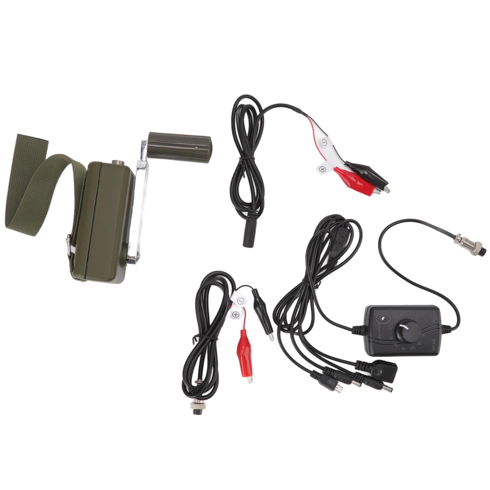 Generatore a Manovella da 30 W Caricatore di Emergenza Portatile Impermeabile per Telefono Cellulare Laptop Verde Leggero