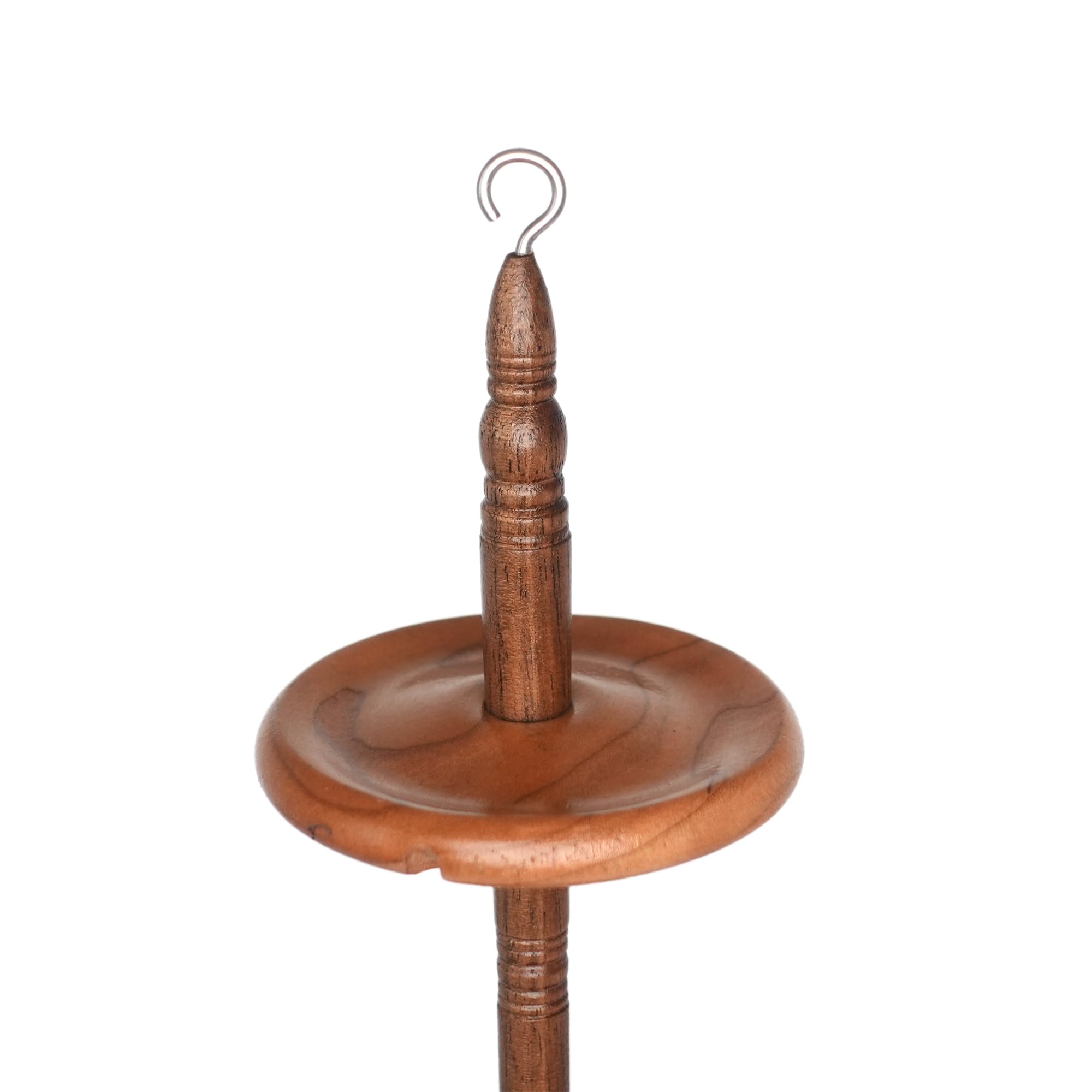 DICHA 2.7" Drop Spindle Kit-High Whorl Wooden Spindles with 5.6 Oz Merino Wool/Top and Instructions Weaving Spinning Wheels for Beginners-Perfect Spinner Gifts-Black Walnut Shaft Cherry Whorl(MC)