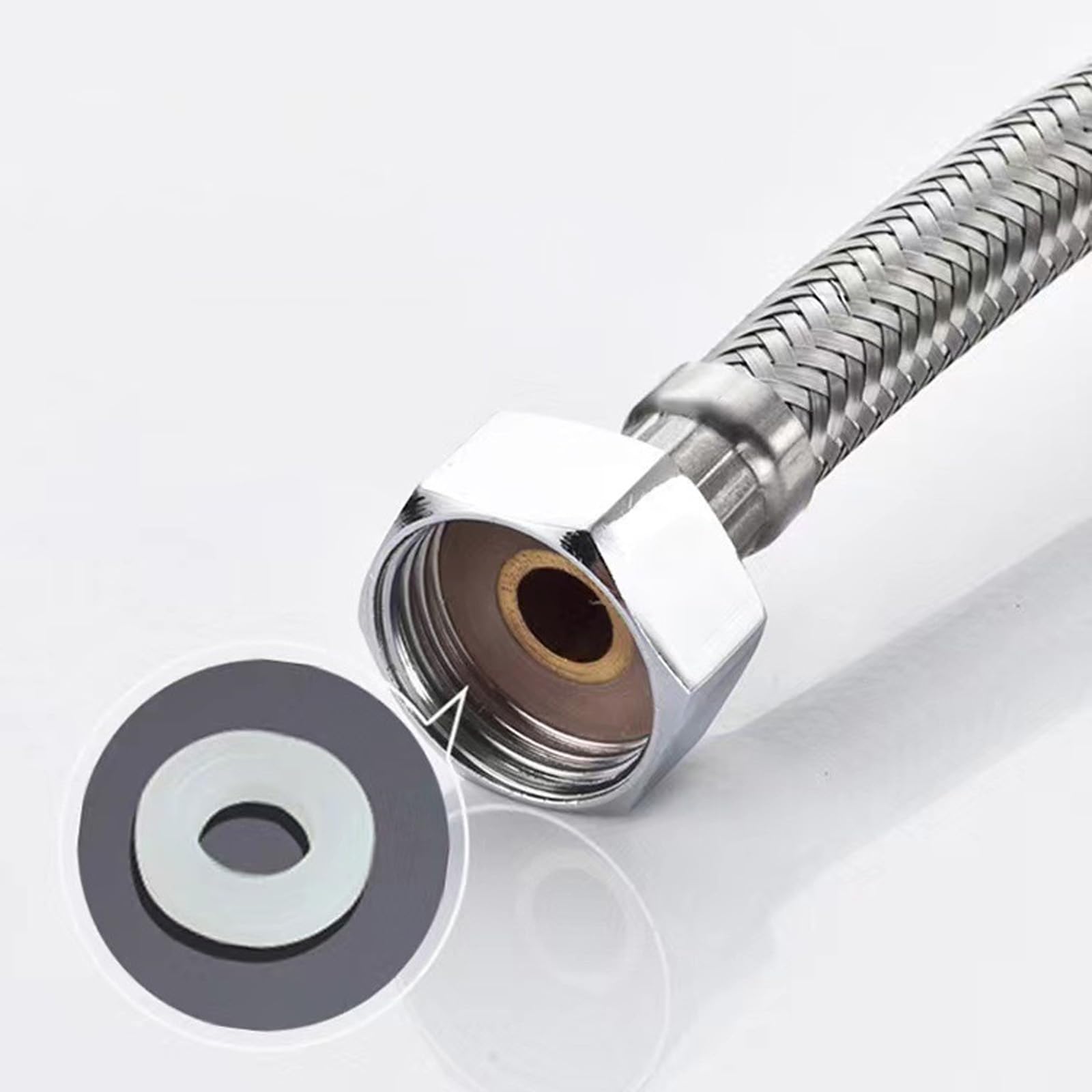 Tubo flessibile 1/2", 2 pezzi 20 cm, tubo corazzato in acciaio inox, prolunga per rubinetto, tubo flessibile di collegamento in acciaio inox per rubinetto valvola angolare