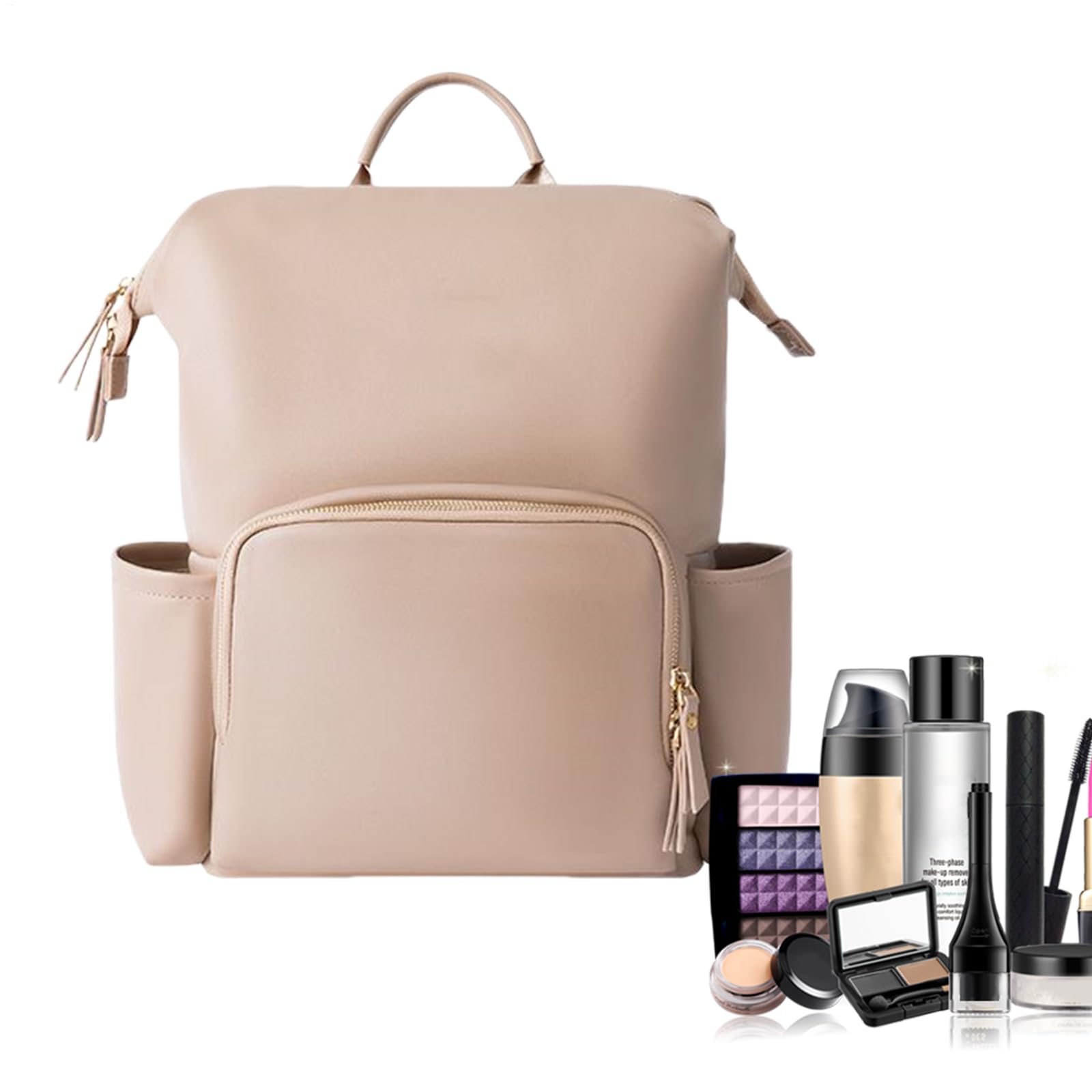 Leder Rucksack Wickeltasche, Lederwickeltasche Rucksack bag mit großer | Wasserdichte PU -Leder -Rucksack Große Organisationstaschen für Papa