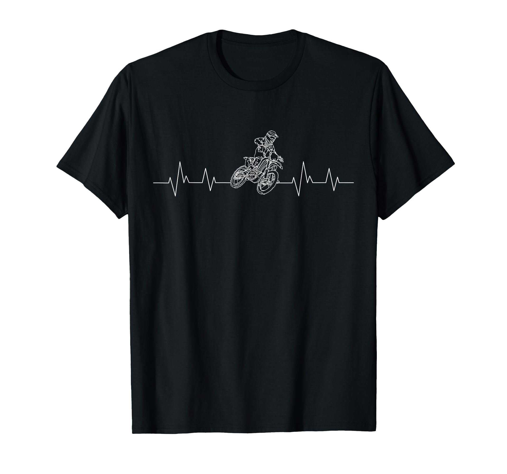 Dirt Bike Heartbeat Motocross Enduro Dirt Biking Boys Men T-Shirt