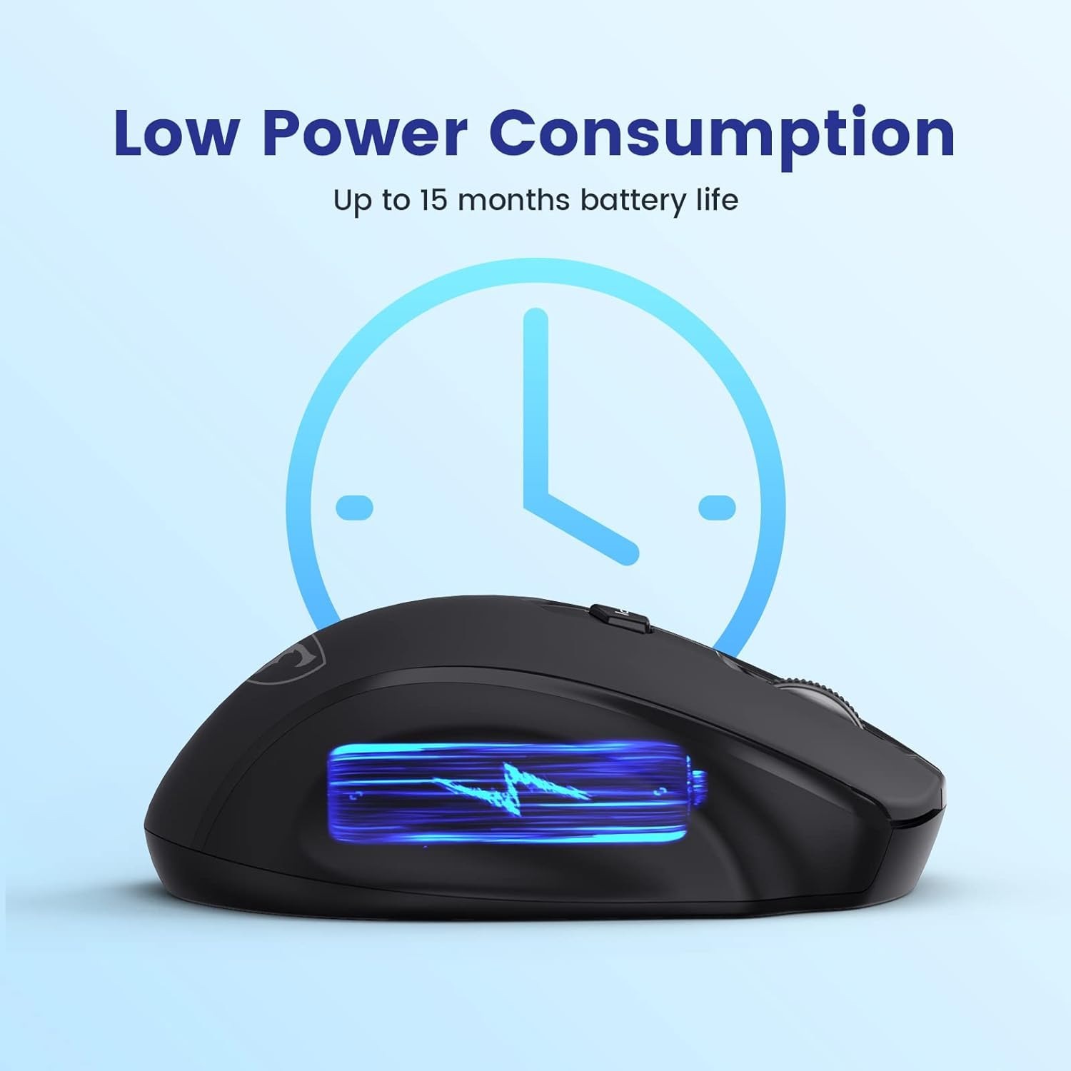 HOTWEEMS D-09 - Mouse wireless USB per computer portatile, impugnatura ergonomica, 5 livelli 2400 DPI, batteria 16 mesi, portatile, per PC, Mac, Chromebook (confezione da 2)