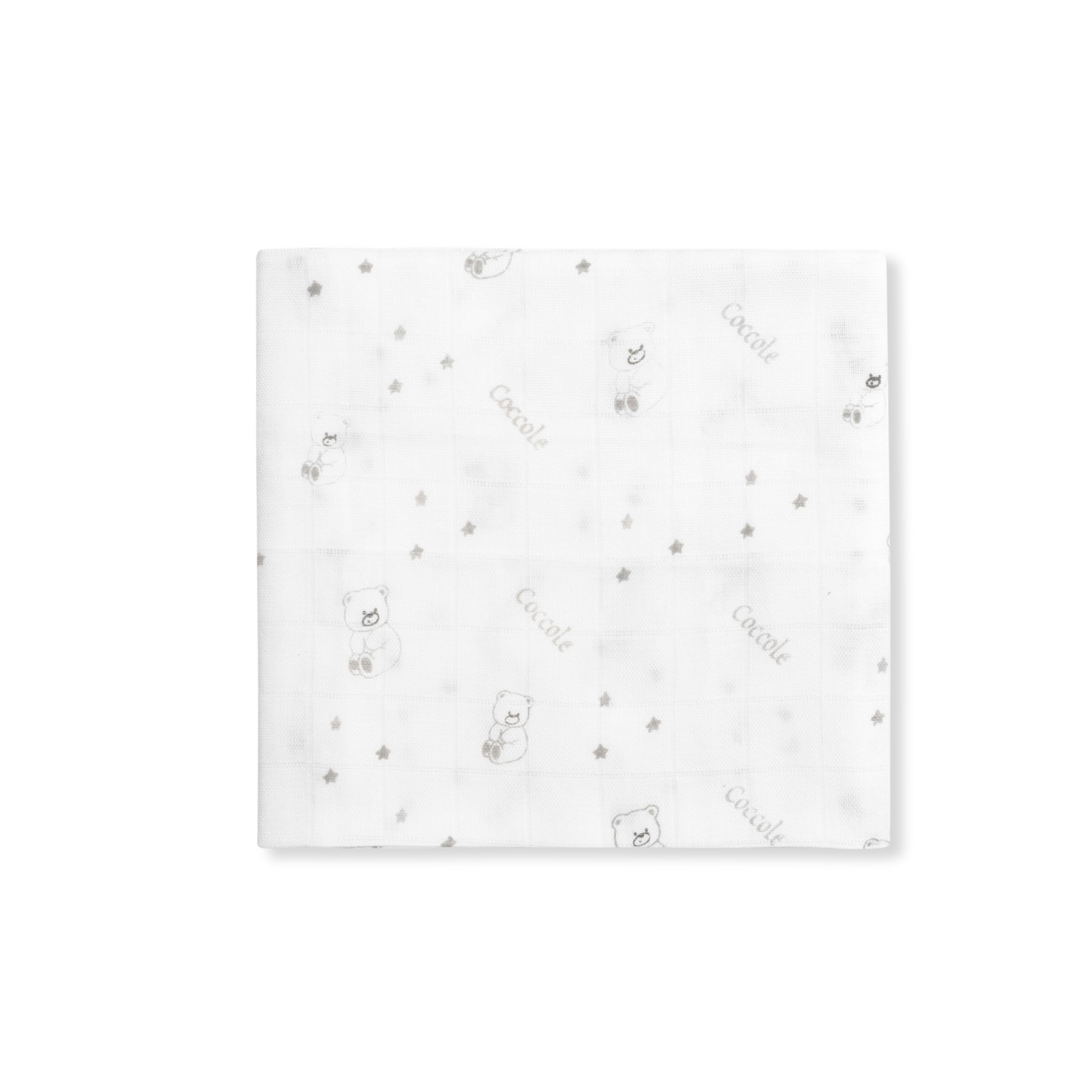 INTERBABY Set di 3 Mussole di Bambù BEAR grigio per neonati 55x70 cm