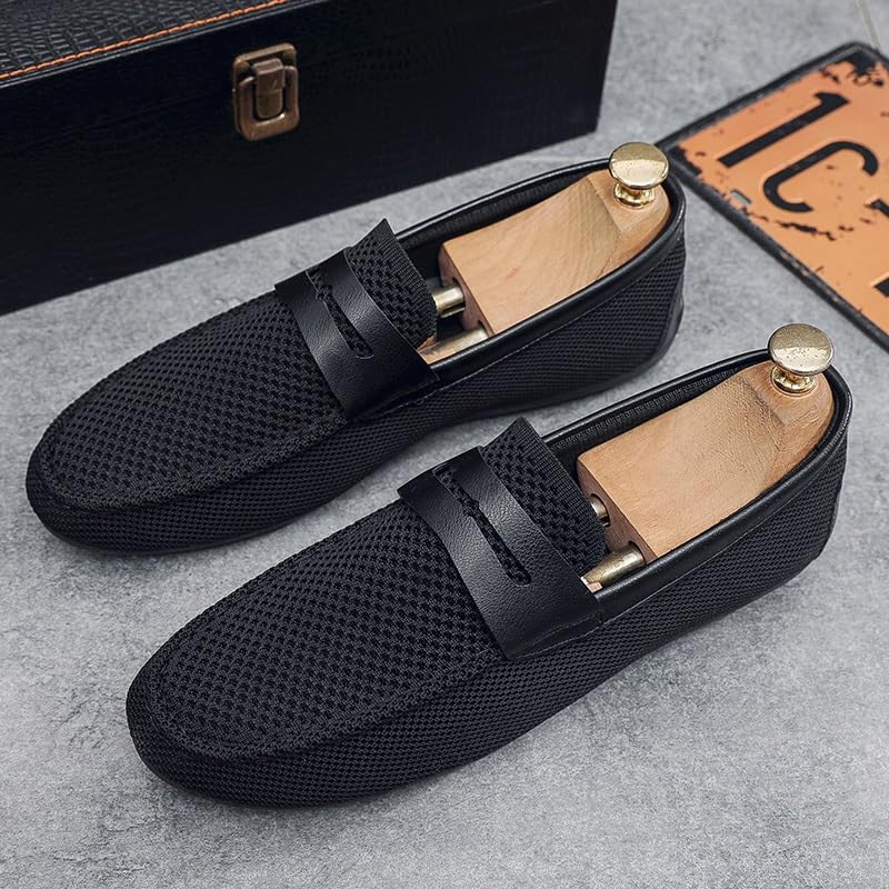 Men's Loafers Shoes Solid Color Breathable Hollowed-Out Penny Loafers Comfortable Lightweight Flexible Fashion Casual Slip-on3