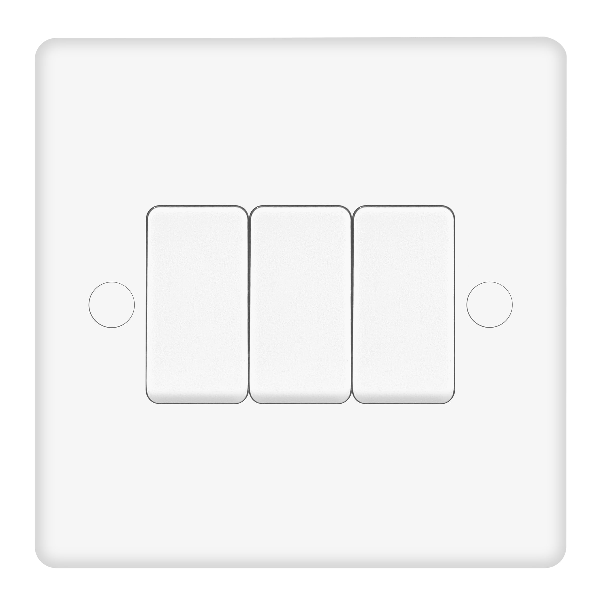EVOGES Vector 3 Gang 2 Way 10AX Light Switch โ White, SP Rocker, Gloss Finish (3 Gang) โ image 1