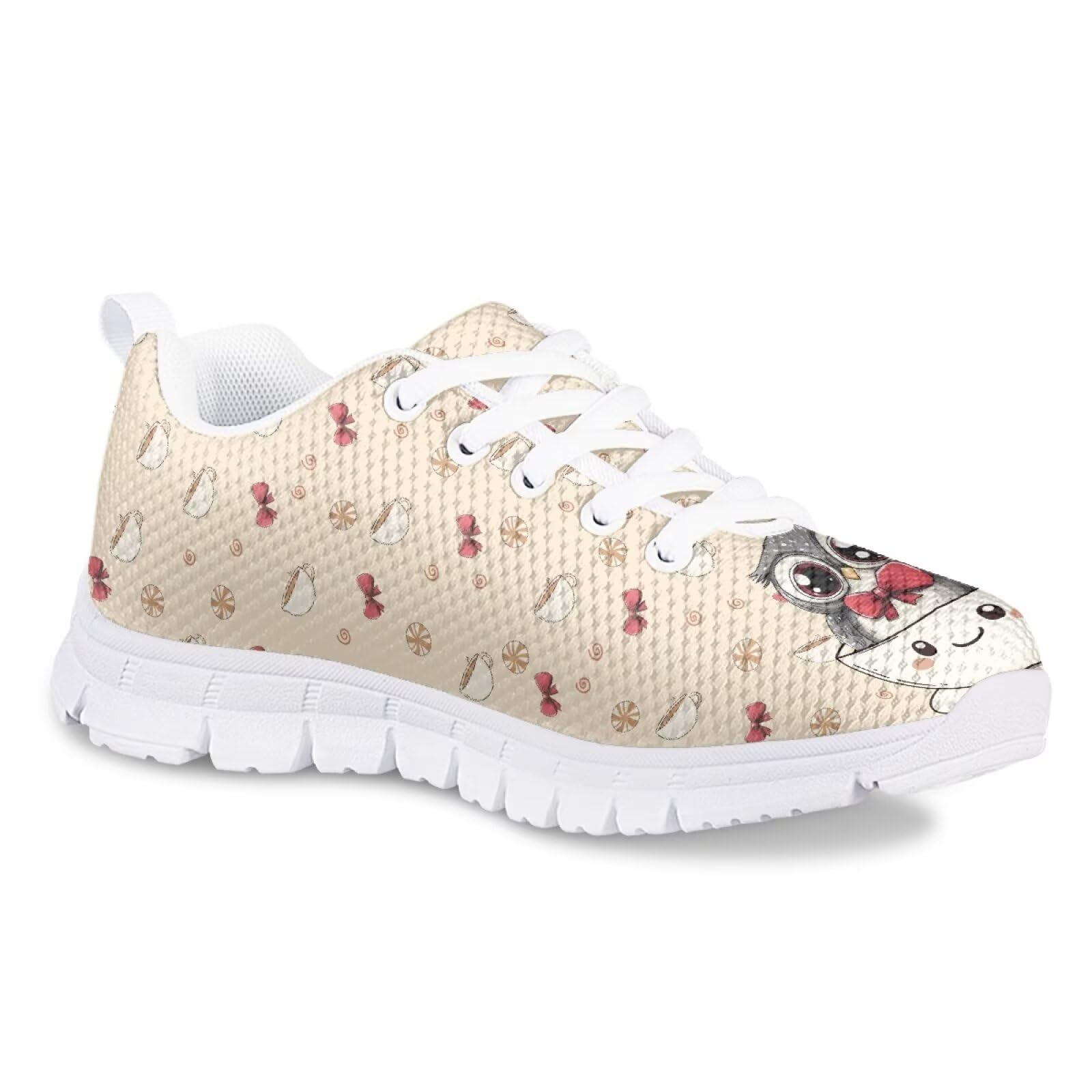 Fuxowvby Boy Girls Sneakers Cherry Blossoms Shoes Tennis Non-Slip Athletic Running Walking Lightweight Lace-Up Sneaker for Children Soft Sport Basketball School Shoes for Big Kids White US 1