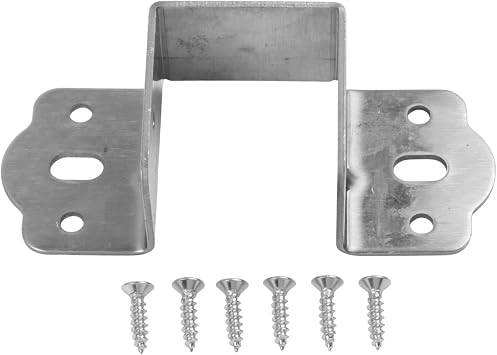 Heavy Duty U-Shaped Bed Rail Brackets for Wooden Frame Support, Galvanised Steel Corner Hinges with 90 Degree Fixing, Secure Metal Bracket for 32mm 35mm 40mm Rails, Silver or Gold Finish(silver 40mm)