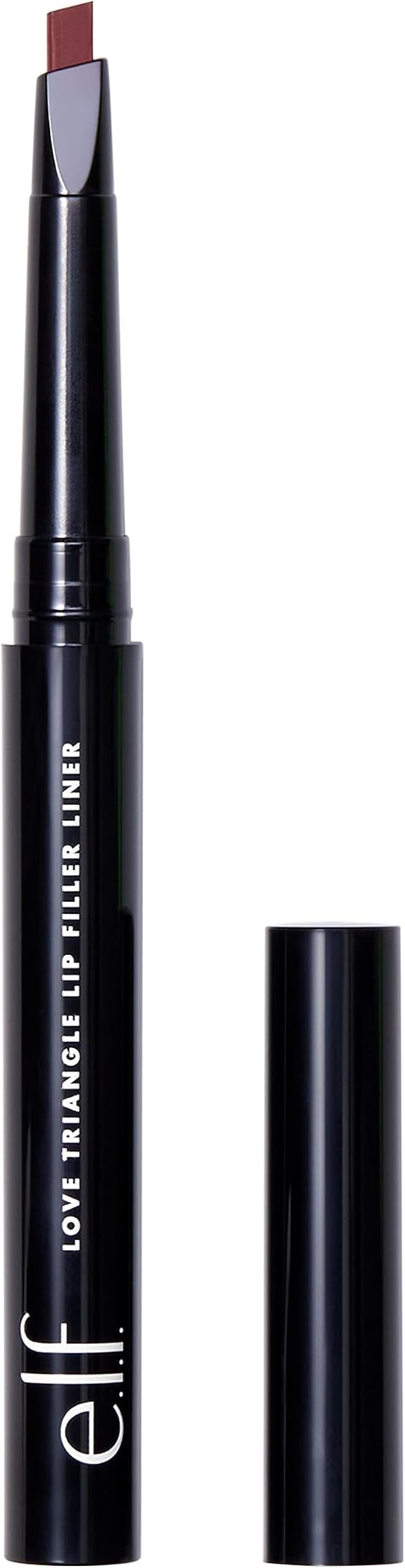 e.l.f. Love Triangle Lip Filler Liner, 2-In-1 Semi-Matte Lipliner Pencil For Sculpting & Filling, Long-Lasting Intense Color, Vegan & Cruelty-Free, Plum