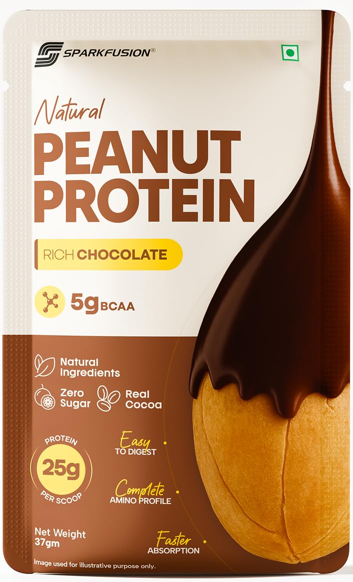 SparkFusion Natural Peanut Protein Isolate – Flavor – 25g Protein, 5g BCAA, Zero Sugar, Gut-Friendly, Vegan, Lab-Tested, No Artificial Additives (500 g (Pack of 1), Rich Chocolate) — Amazon image 12