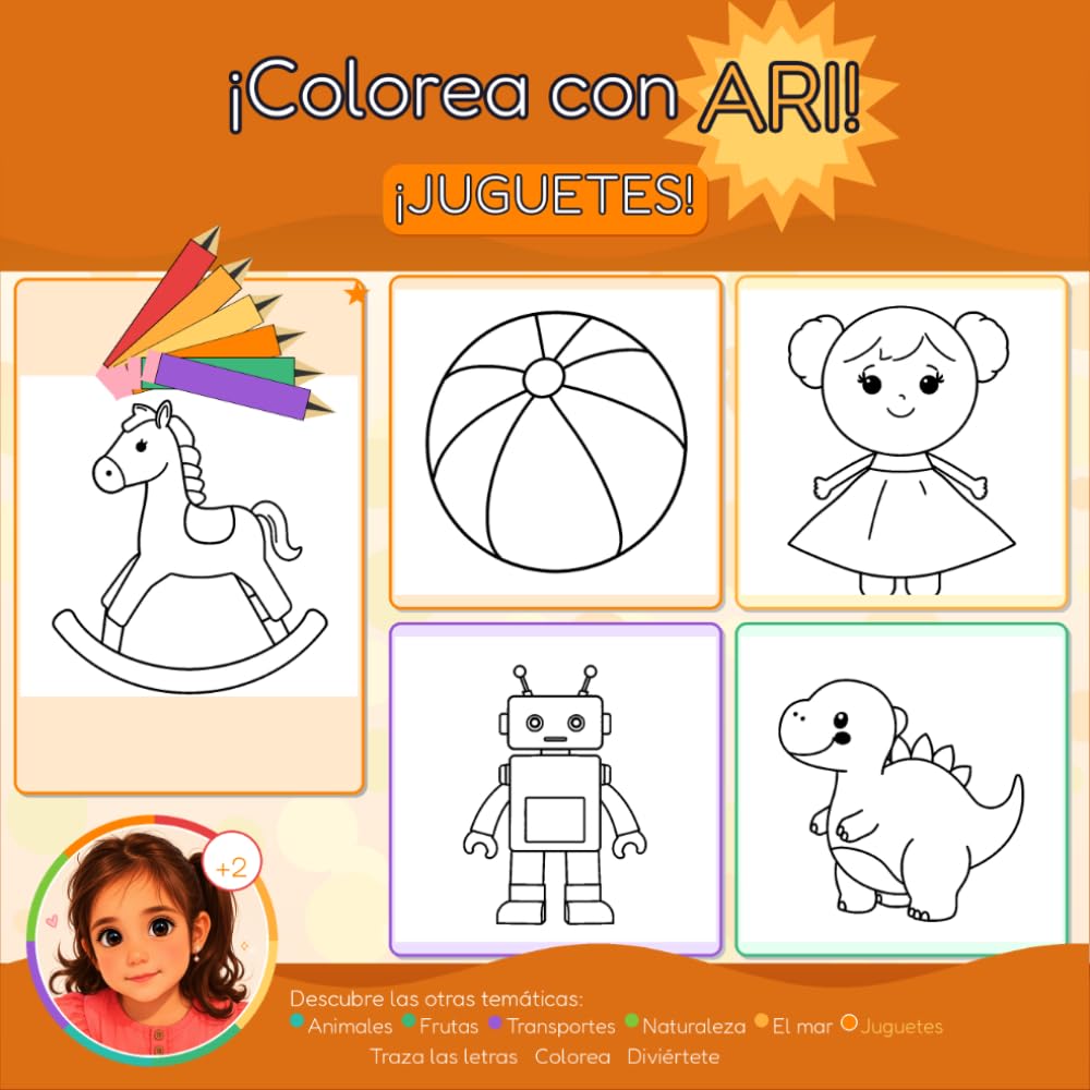 Colorea con Ari: Juguetes (Pinta amb l'Ari)