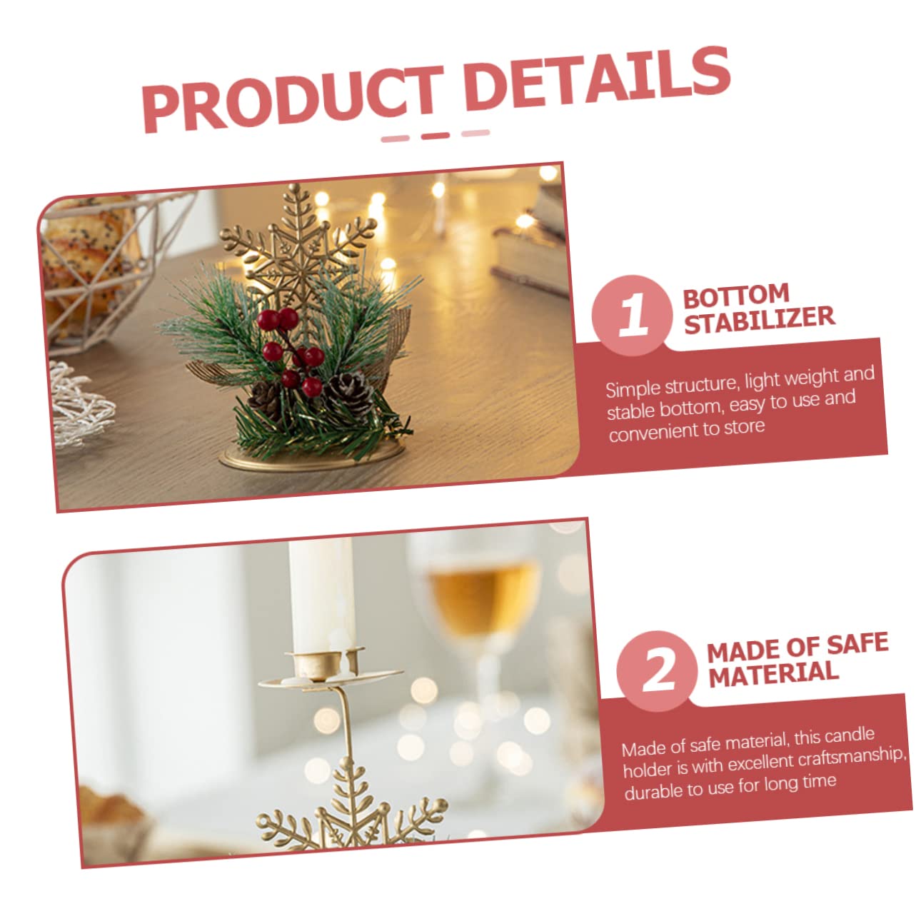 5 Piezas Portavelas navideño de Forjado Soporte de Cono candelabro para Escritorio Christmas Lights Xmas Decorations Adornos navideños sujetavelas candelabros Base de Vela Cabilock