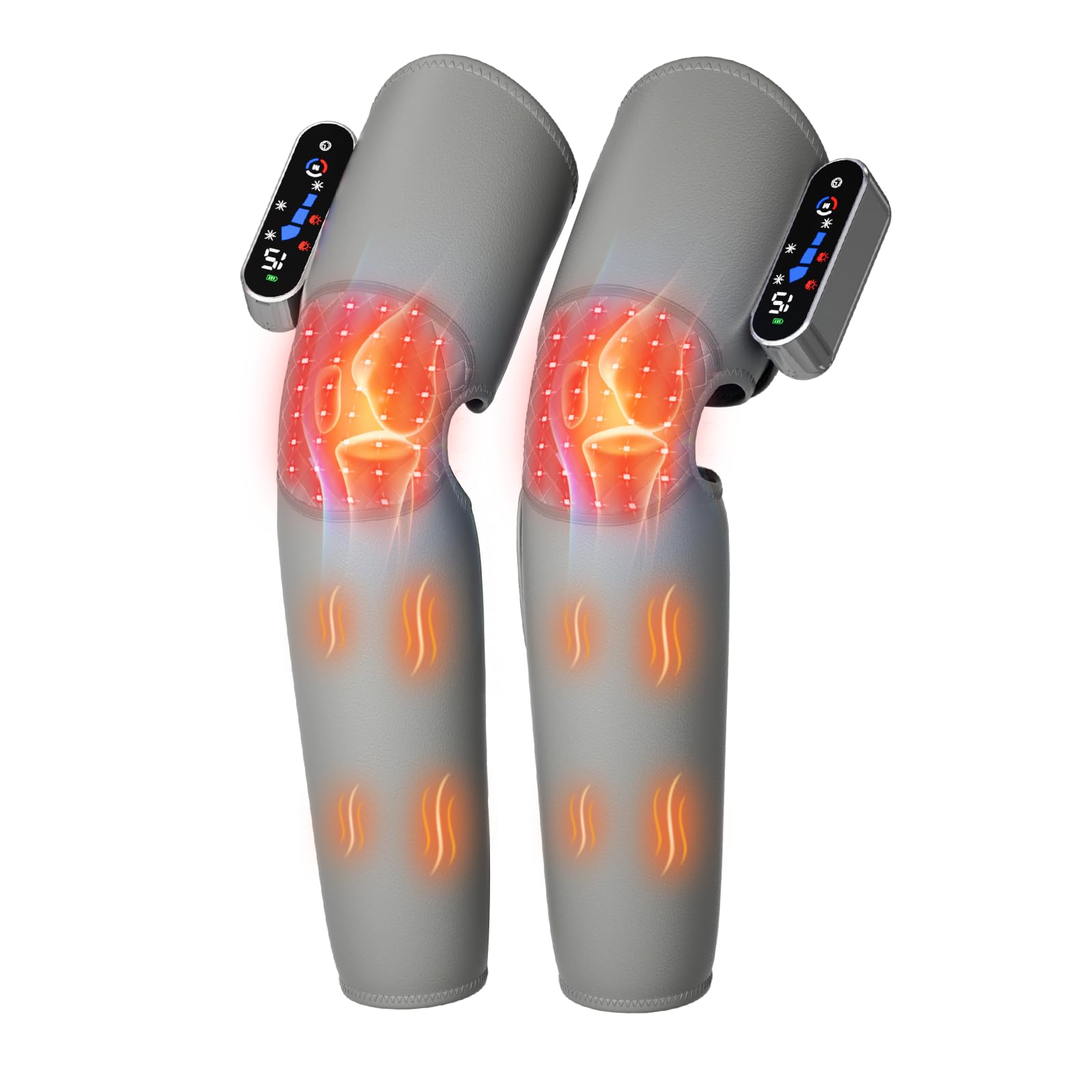 yoyomax Leg Massager with Heat Adjustable Calf Thigh Knee Massager for Relaxation 3 Intensity Temperature Settings