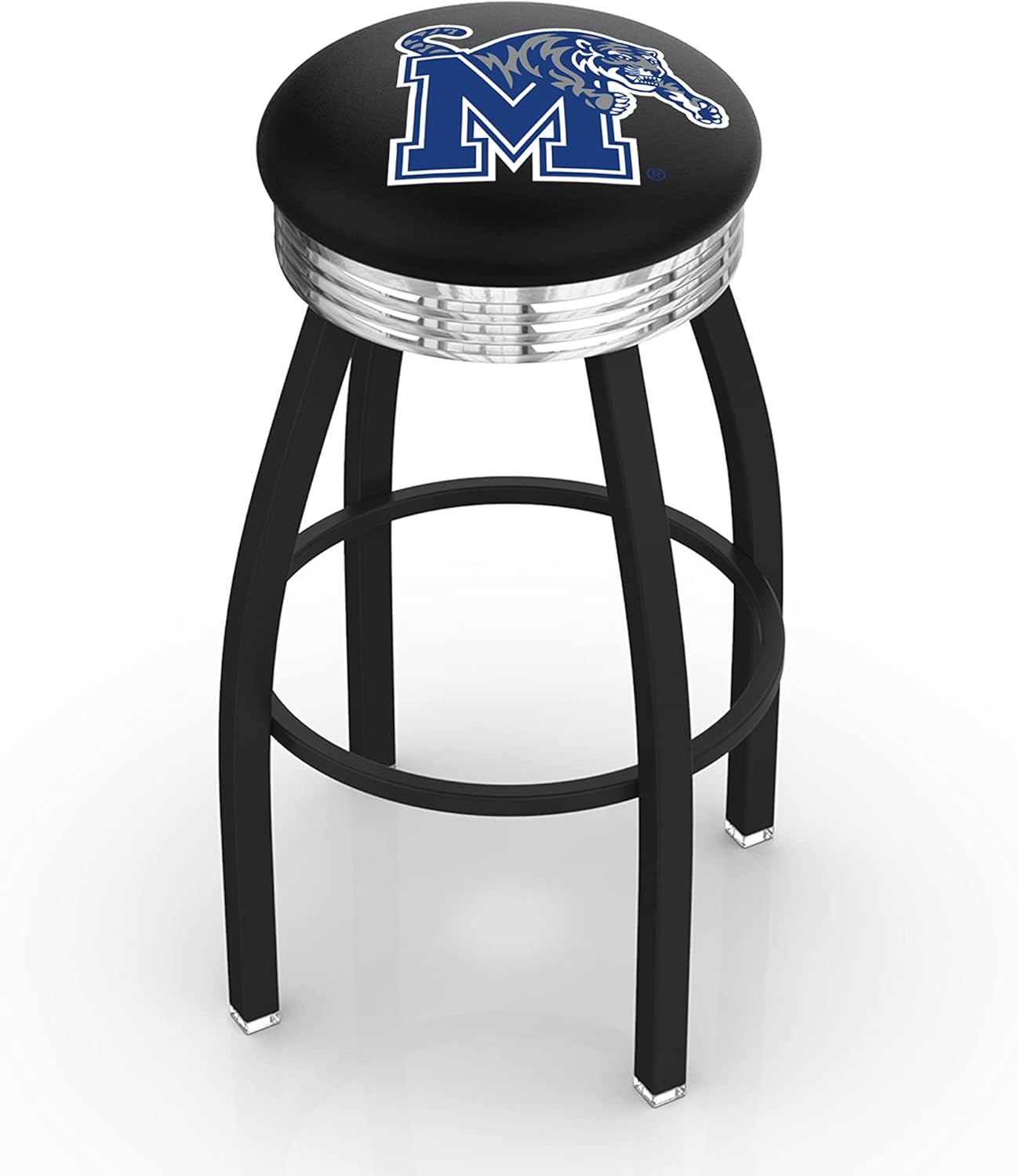 L8B3C Memphis 25" Swivel Counter Stool with a Black Wrinkle and Chrome Finish