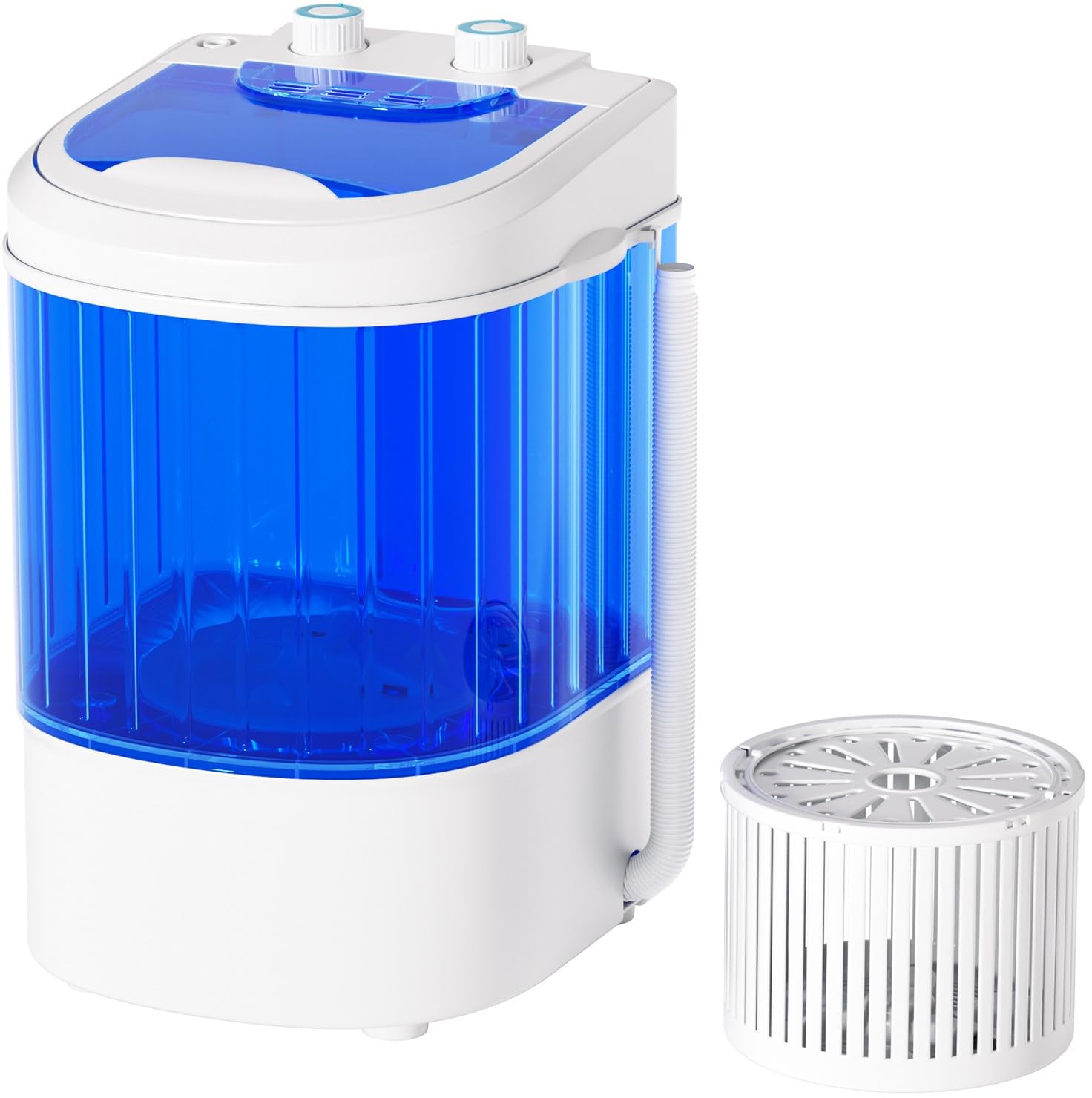 INTERGREAT Lavatrice portatile, mini lavatrice da 3 kg, piccola lavatrice per appartamenti, dormitori, camper, viaggi (blu)