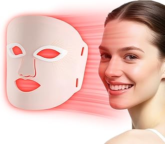 Light Therapy Mask, Light Therapy for Face, 3 Colors LED Facial Mask for Wrinkle Remove & Anti Aging, Skin Care Home Travel Use,Pink