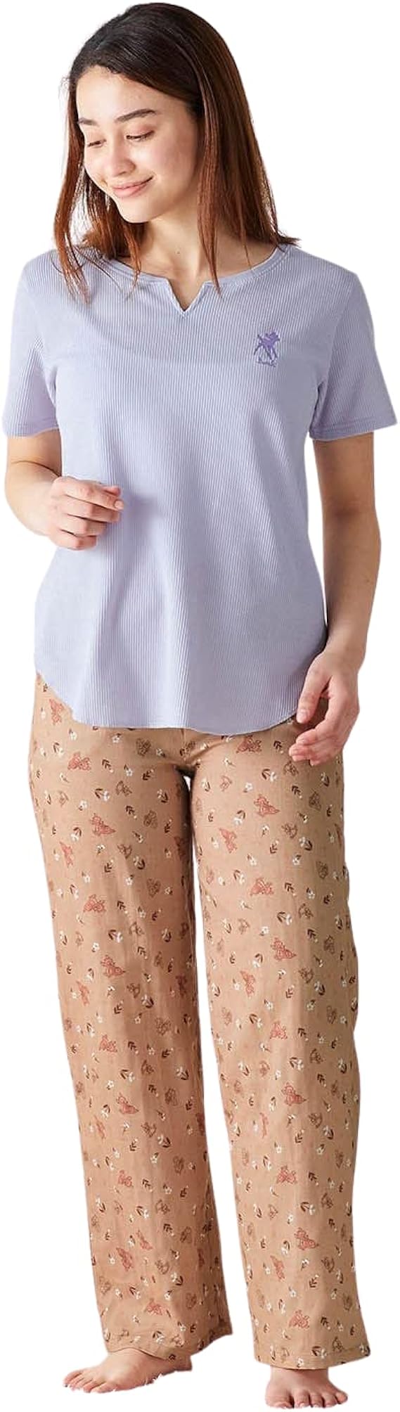 Amazon ベルメゾン ディズニー パジャマ レディース 半袖 ワッフル ダブル ガーゼ パジャマ ルームウェアセット パジャマ ルームウェアセット 通販