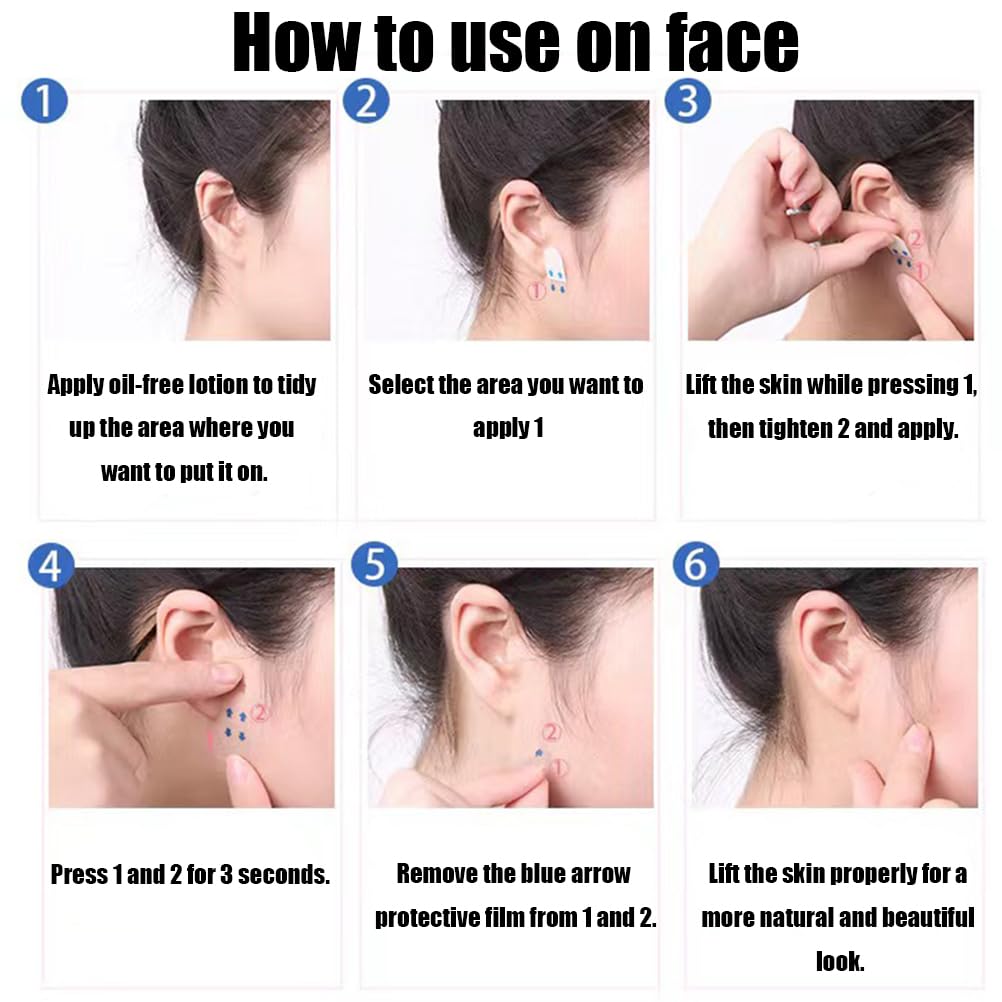 Cerotti per il Lifting Facciale Set da 100 Pezzi di Adesivi Make up Antirughe ideale per Occhi, Occhiaie, Borse, Doppio mento e Fronte Maschere Adesive per il Viso ideale per Ringiovanire