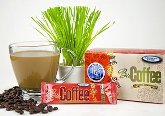 Bio Coffee- First Organic Instant Non-dairy Alkaline Coffee (2 Boxes, 32 total sachets)