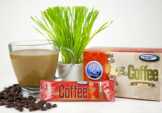 Bio Coffee- First Organic Instant Non-dairy Alkaline Coffee (2 Boxes, 32 total sachets)